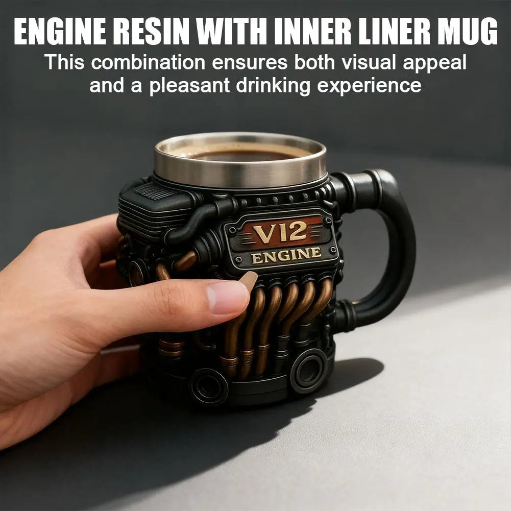 V12 Engine Coffee Mug 200ml | Unique Car Enthusiast Gift Novelty Coffee Mug Axl
