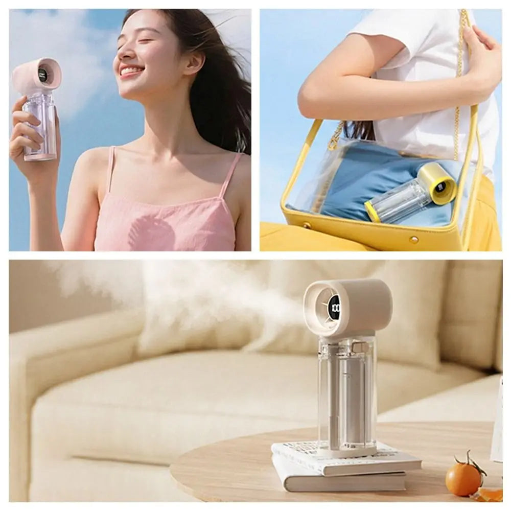 Portable Handheld Misting Fan – USB-C Personal Cooling Spray Handheld Misting Fan Axl