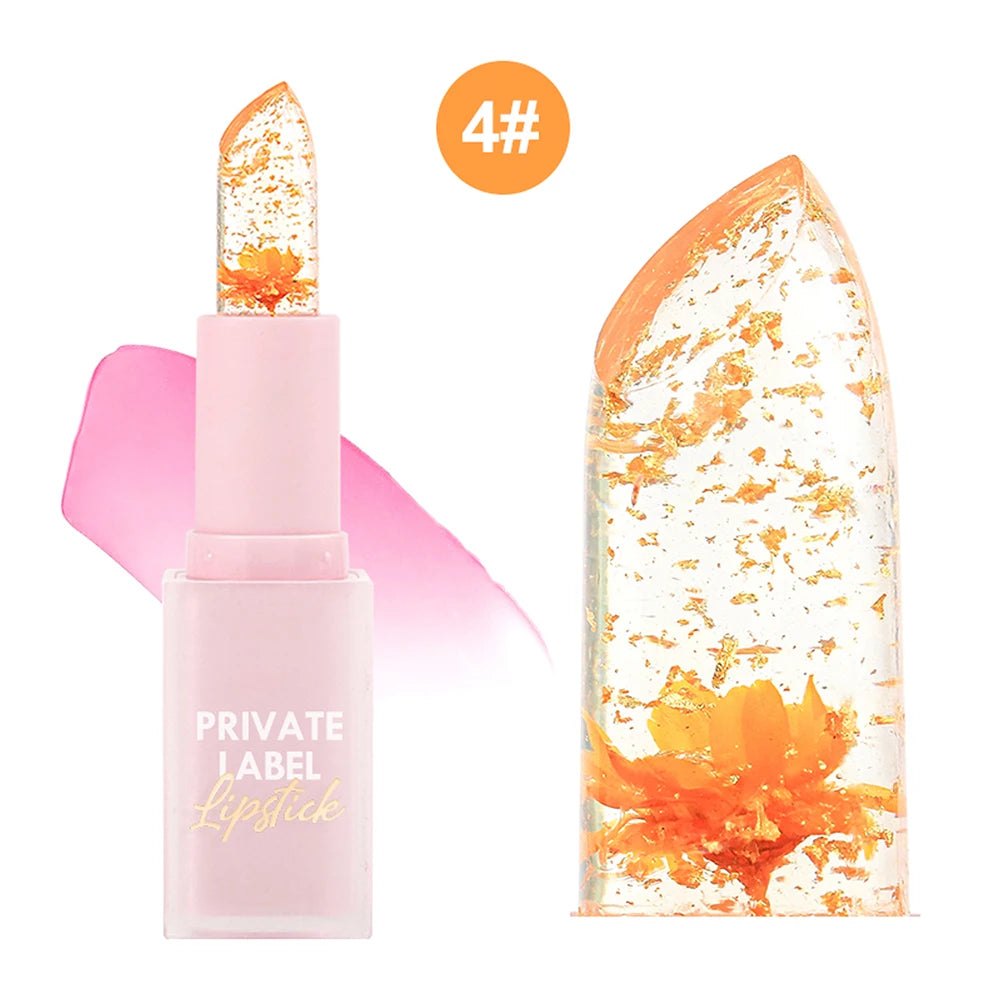 Crystal Jelly Lip Balm – Color Change Gold Foil Moisturizer Jelly Lip Balm Axl P218B-04 30pcs with logo