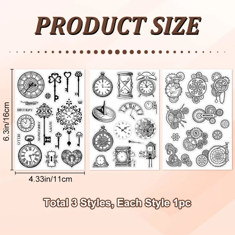 Moon Sun Star Clear Silicone Stamps – 2pc Journaling Set Clear Silicone Stamps Axl AECH04-05109