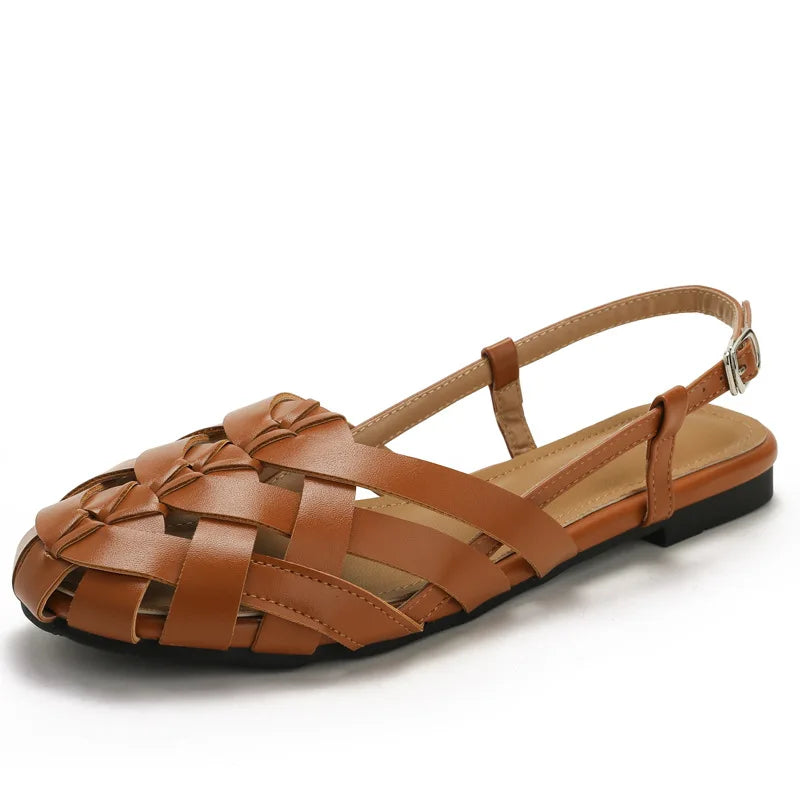 Women's Woven Roman Slingback Sandals – Elegant Summer Shoes Women's Sandals Axl brown 38