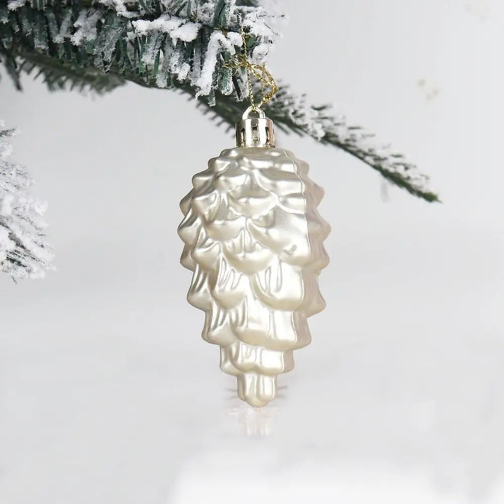 8-Pack Christmas Pine Cone Ornaments – Plastic Hanging Pendants Christmas Ornaments Axl