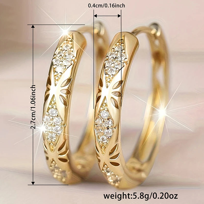 Huitan Cubic Zirconia Sparkling Hoop Earrings for Women Hoop Earrings Axl