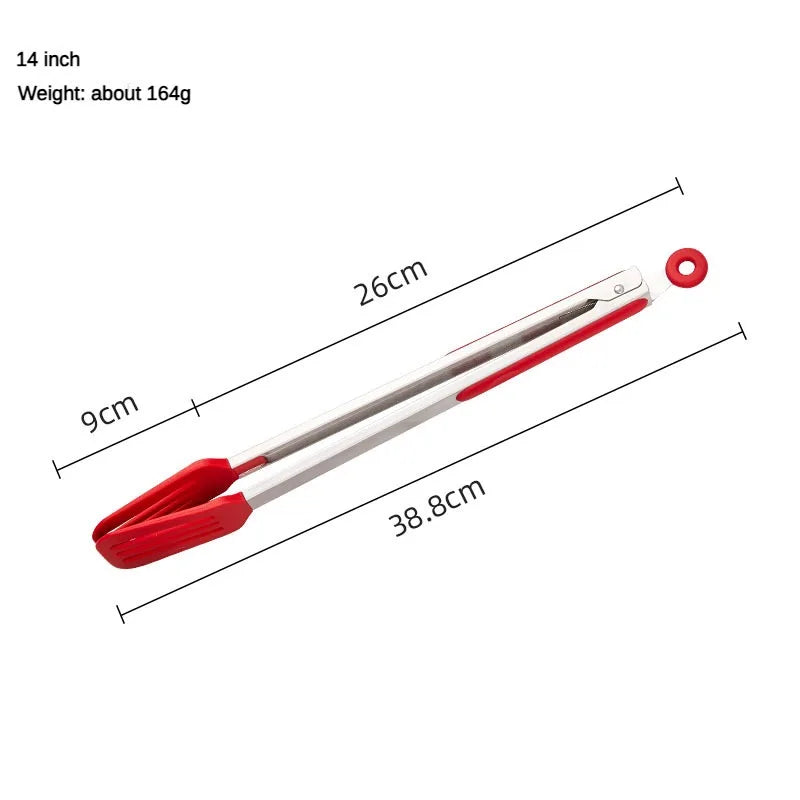 Stainless Steel Silicone BBQ Tongs – Non-Slip & Heat Resistant Kitchen Tongs Axl 14Inch