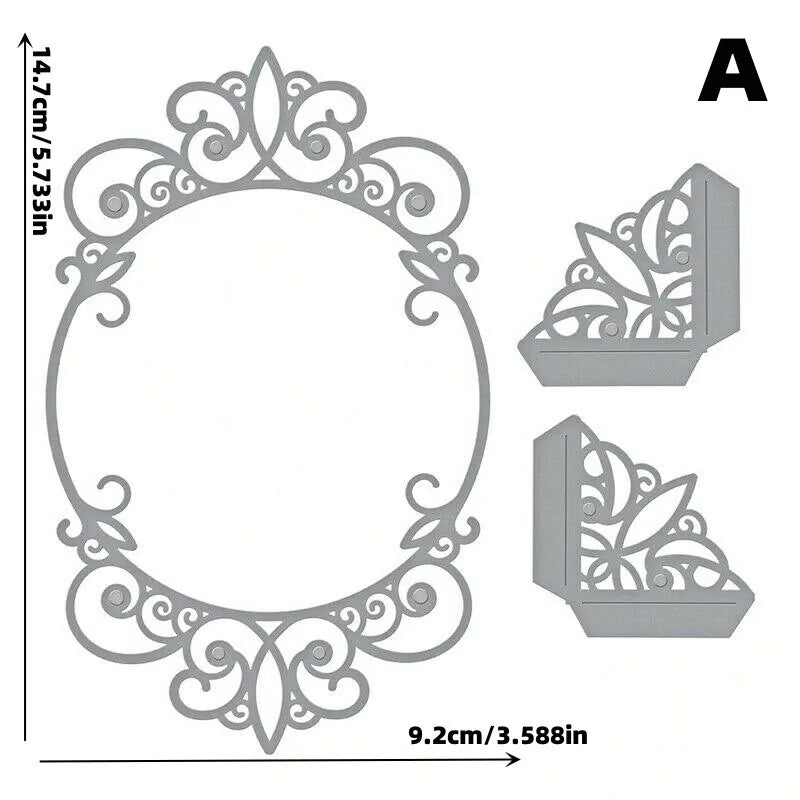 Birthday Border Metal Cutting Dies – Oval Lace Scrapbook Stencil Metal Cutting Dies Axl A