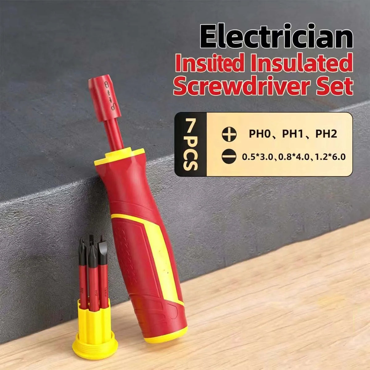 1000V Insulated Screwdriver Set – Magnetic Tips, 7 or 11 Pc Insulated Screwdriver Set Axl 7 in 1 China Mainland