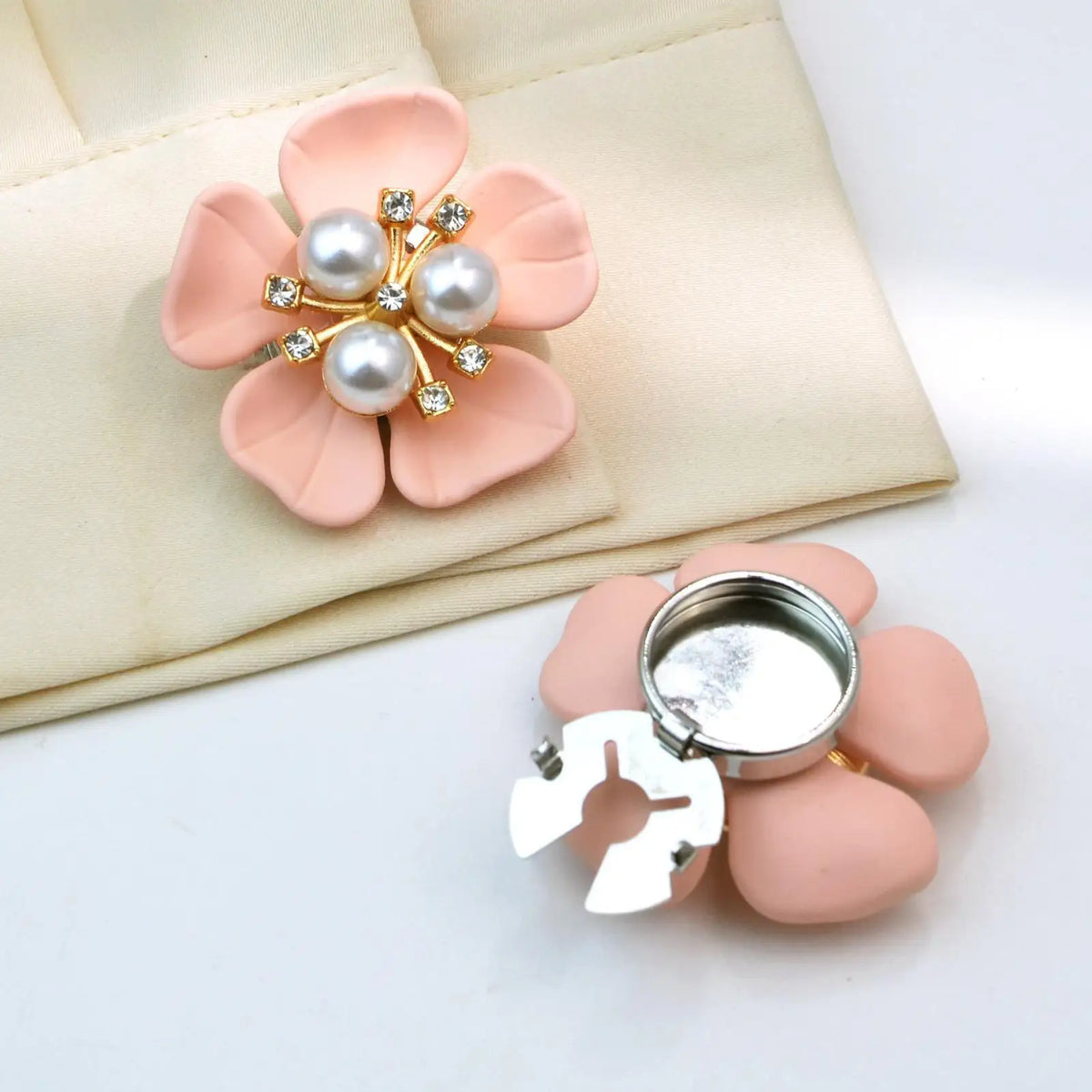 Rhinestone Floral Button Covers for Women – DIY Jewelry Clips Button Cover Clips Axl