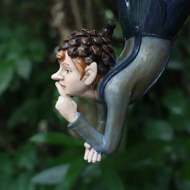 Garden Hanging Elf Ornament – Resin Fairy Figurine for Patio & Yard Garden Figurine Axl
