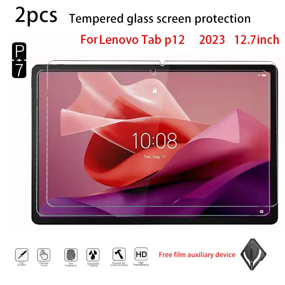 2-Pack Tempered Glass Screen Protector – Lenovo Tab P12 12.7" Tablet Screen Protector Axl For Tab P12 12.7