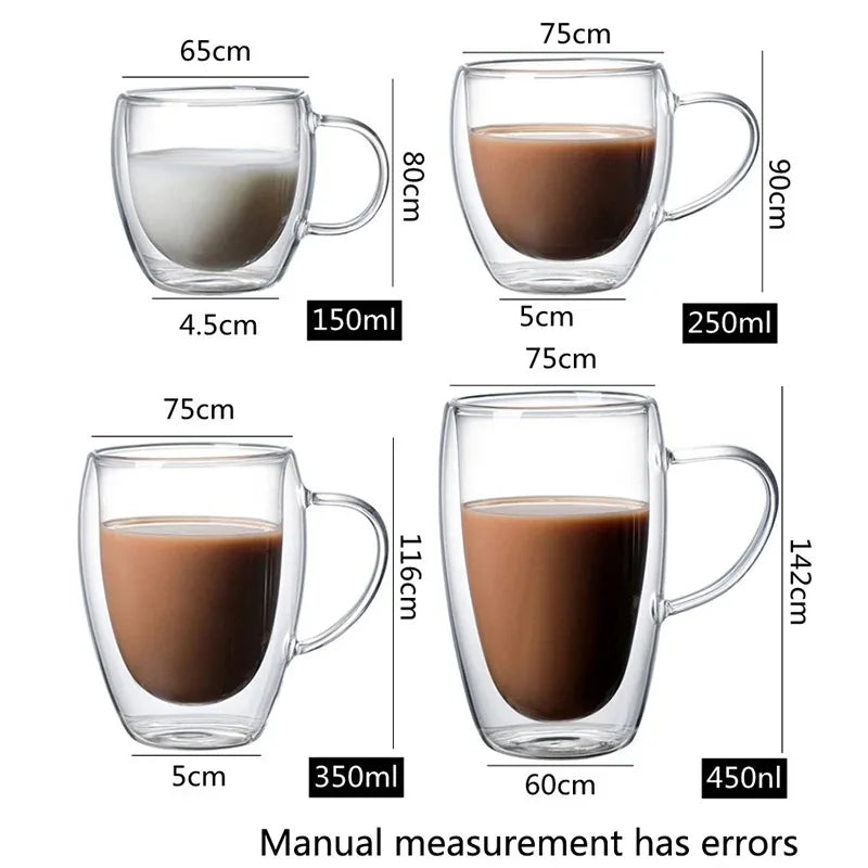KEMORELA Double Wall Glass Cups – Coffee, Tea & Whiskey Set Double Wall Glass Cups Axl