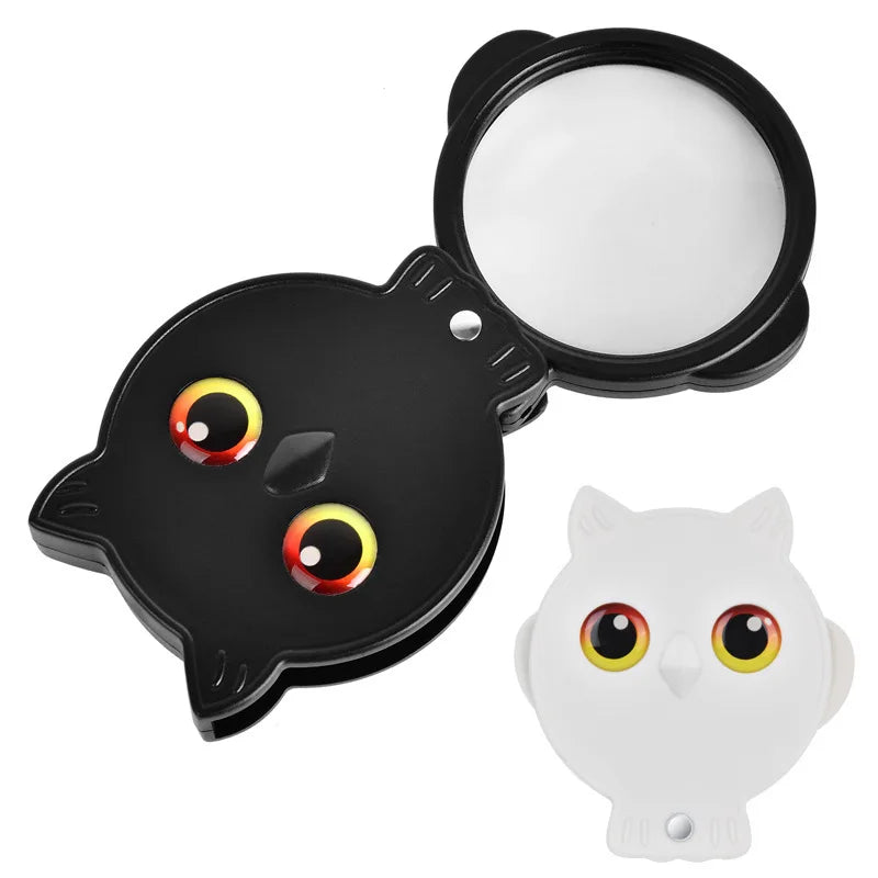 Owl 8X Folding Magnifying Glass – Portable Pocket Loupe & Lanyard Pocket Magnifying Glass Axl