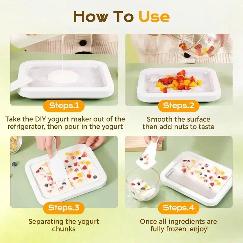 Rolled Ice Cream Maker Pan with 2 Scrapers | DIY Dessert Tray Ice Cream Maker Pan Axl