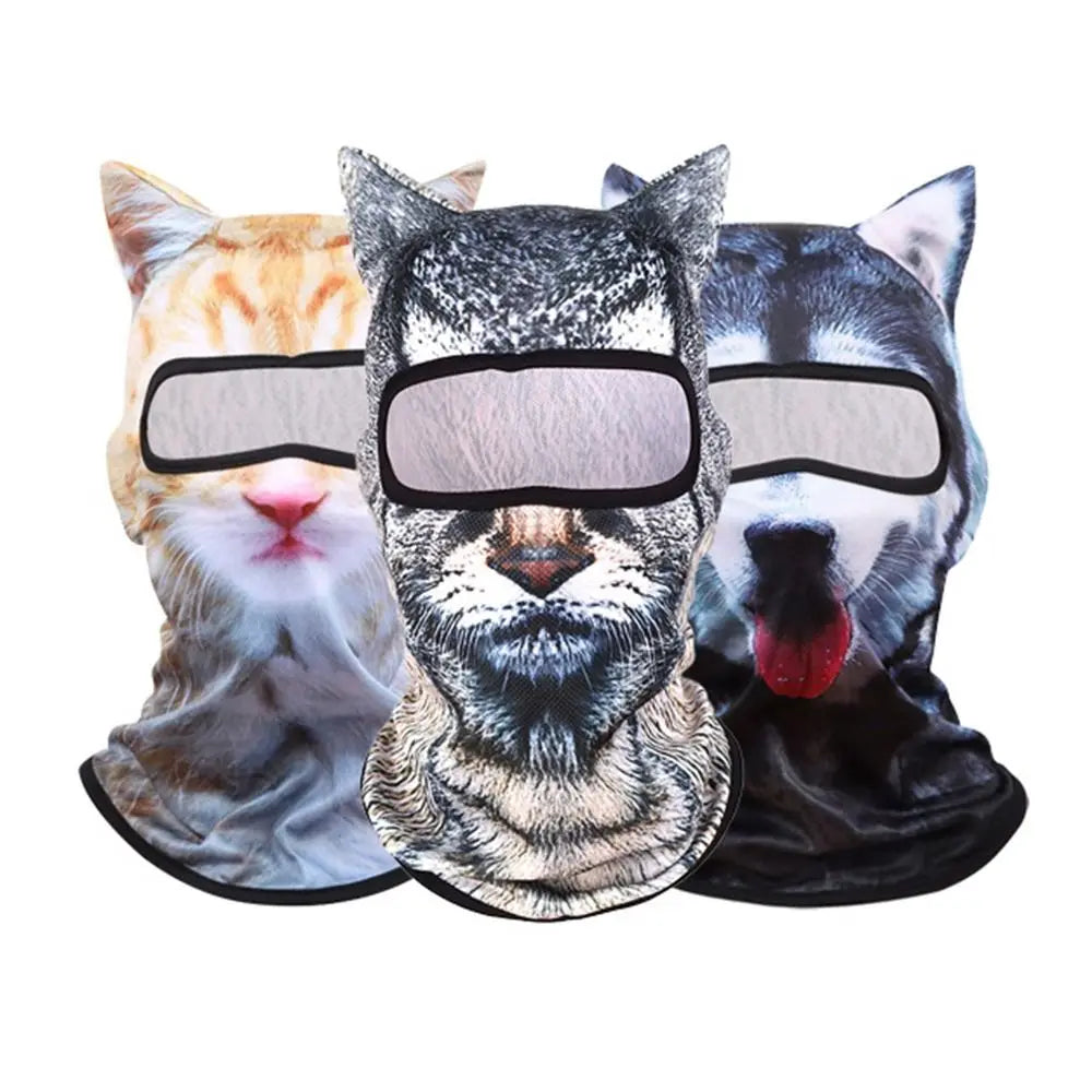 3D Animal Face Neck Gaiter – Dog & Cat UV Sun Protector Neck Gaiter Axl