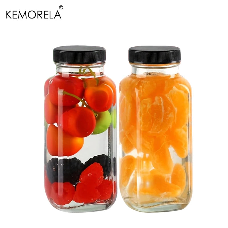KEMORELA 350ml Vintage Leakproof Glass Bottles – Set of 2/4 Glass Storage Bottles Axl 2PCS