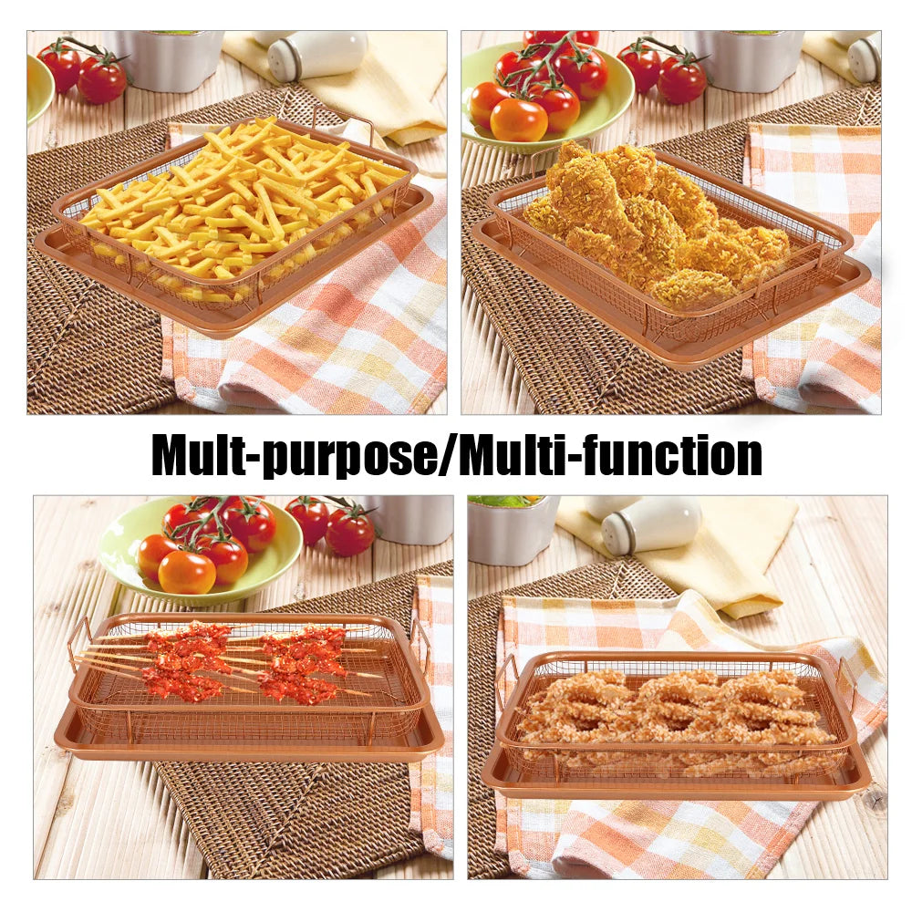Stainless Steel Mesh Baking Tray & Basket for Oven Air Fryer Mesh Baking Tray Set Axl