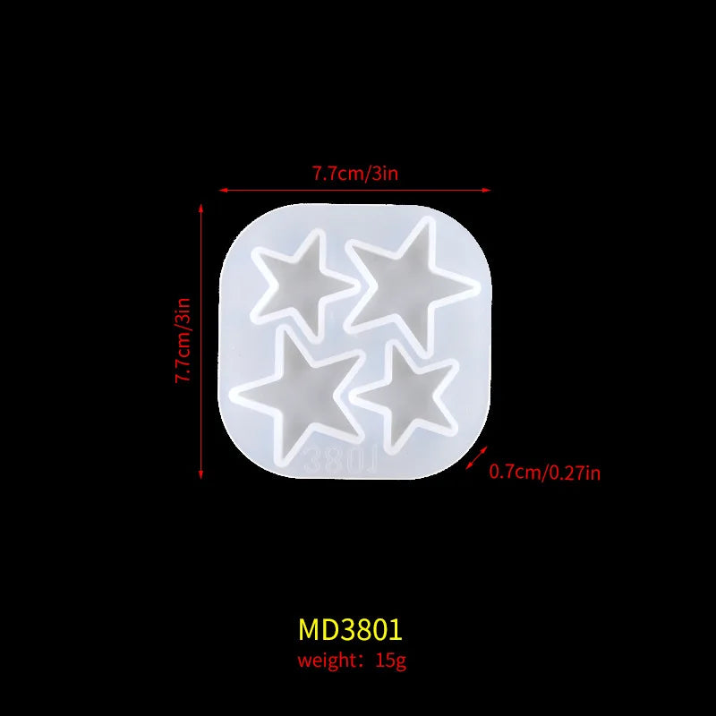 Star Sun Moon Silicone Resin Molds – DIY Jewelry & Craft Kit Silicone Craft Mold Axl C
