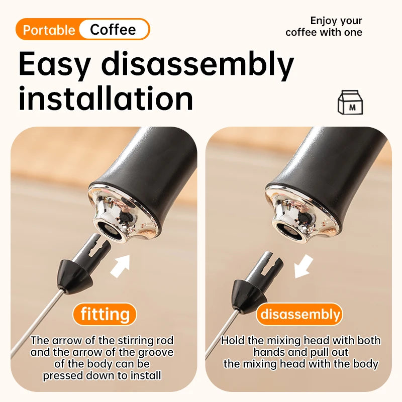 Rechargeable Handheld Electric Milk Frother – 12000 RPM Electric Milk Frother Axl
