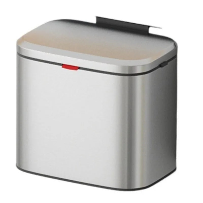 Wall Mounted Stainless Steel Trash Can with Lid – 8L Wall Mounted Trash Can Axl 4L-Silver
