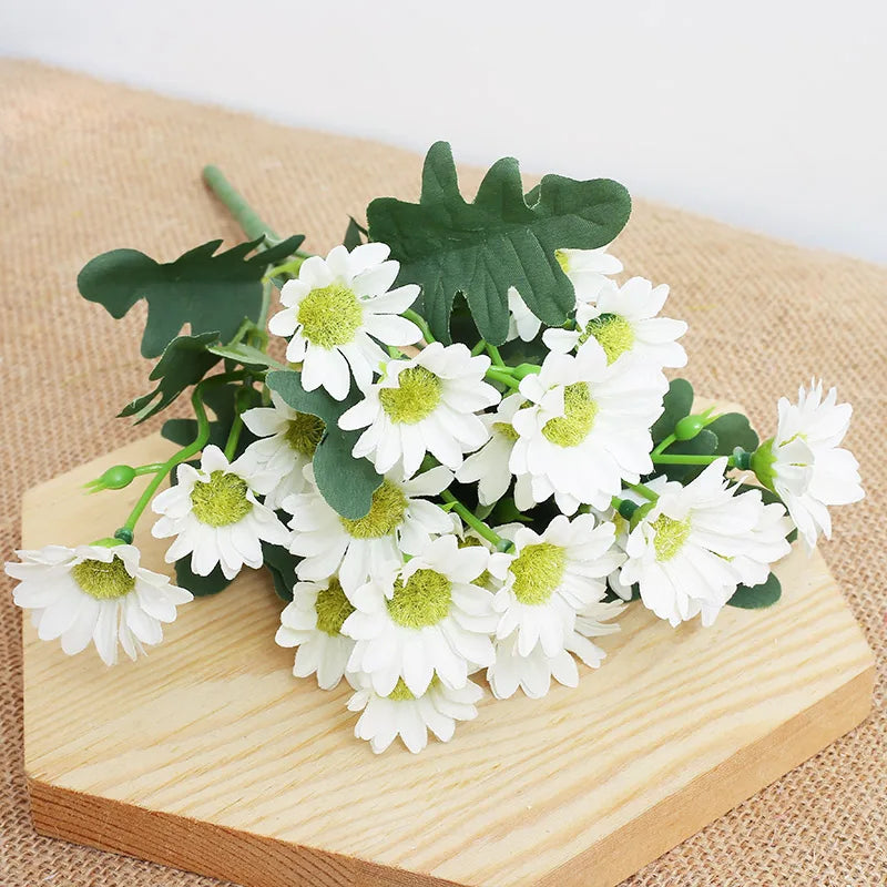 Autumn Silk Daisy Artificial Flowers – Wedding & Home Decor Artificial Flower Bouquet Axl White 1pcs