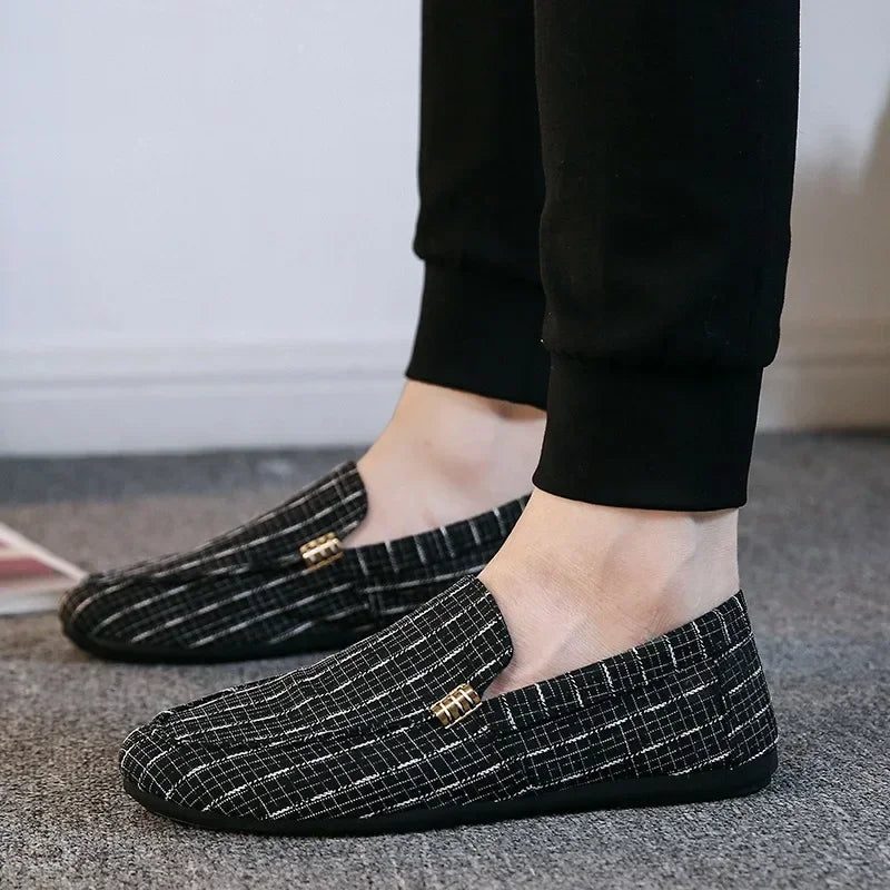 Men's Slip-On Loafers – Breathable Soft Moccasin Casual Shoes Men's Loafers Axl A12 black 38