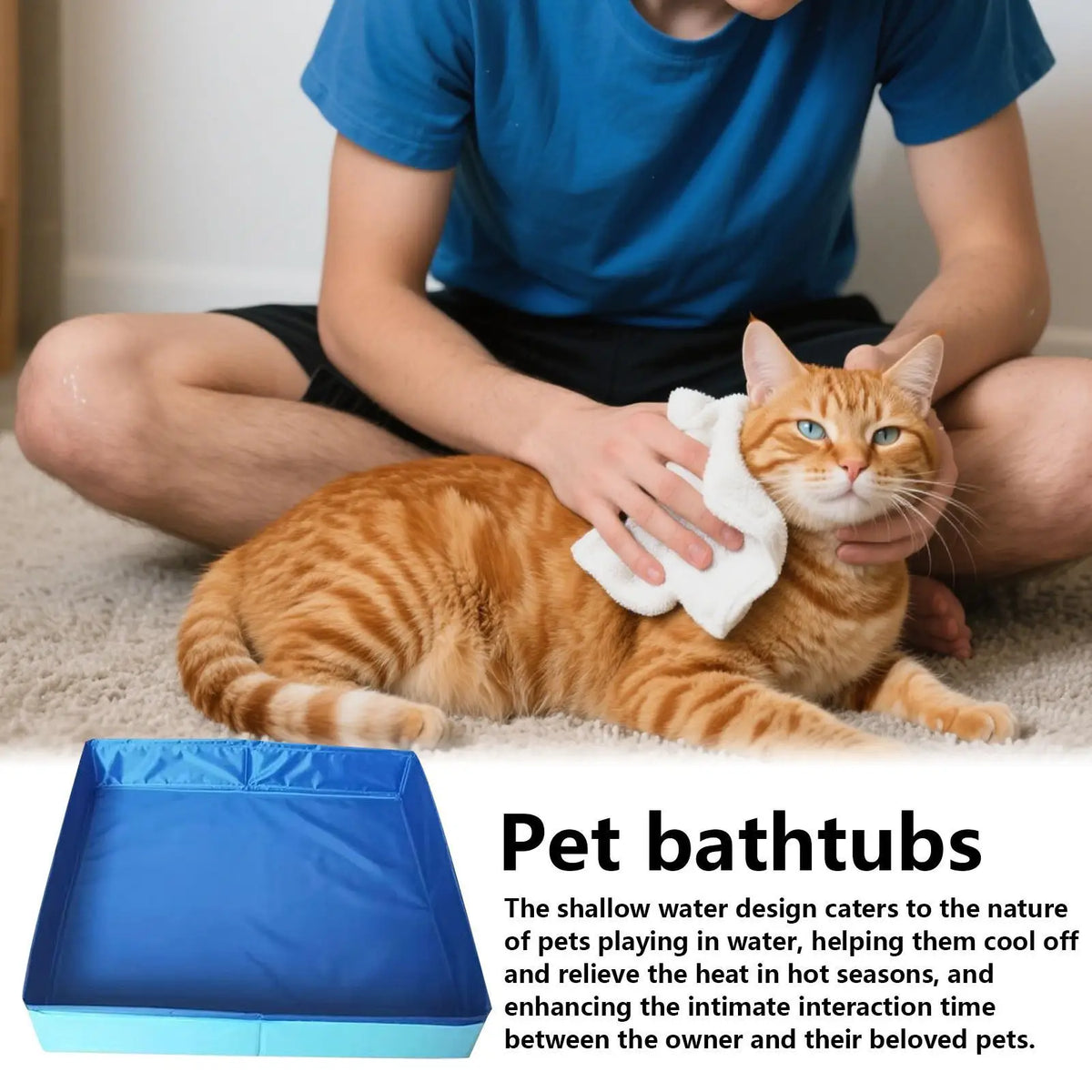 Foldable Square Dog Bath Pool – Non-Inflatable PVC Pet Pool Foldable Pet Pool Axl