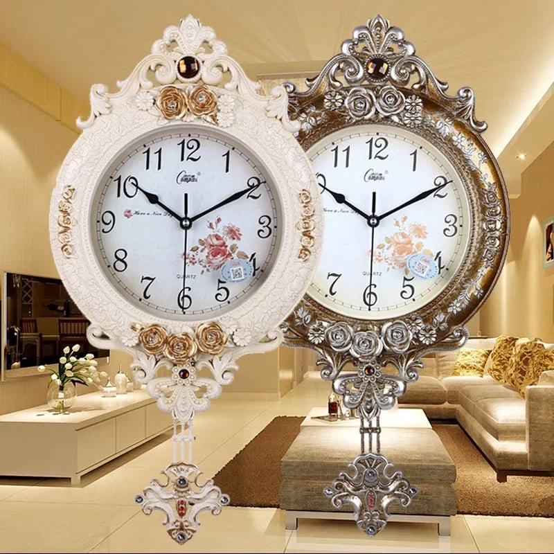 Vintage Pendulum Swing Wall Clock | Shabby Chic Quartz Decor Pendulum Wall Clock Axl