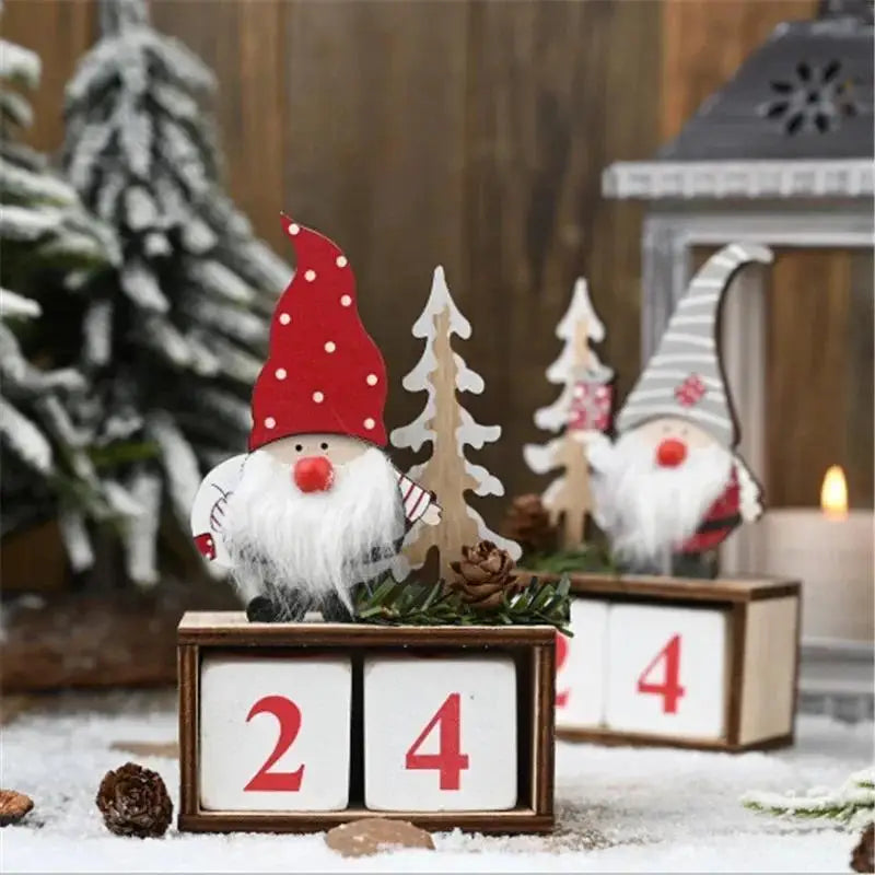 Wooden Santa Christmas Advent Calendar Home Decoration Christmas Decoration Axl