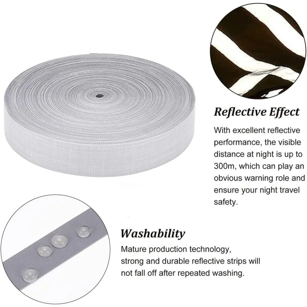 25M Reflective Ribbon Tape 15mm | High-Visibility Safety Strip Reflective Ribbon Tape Axl