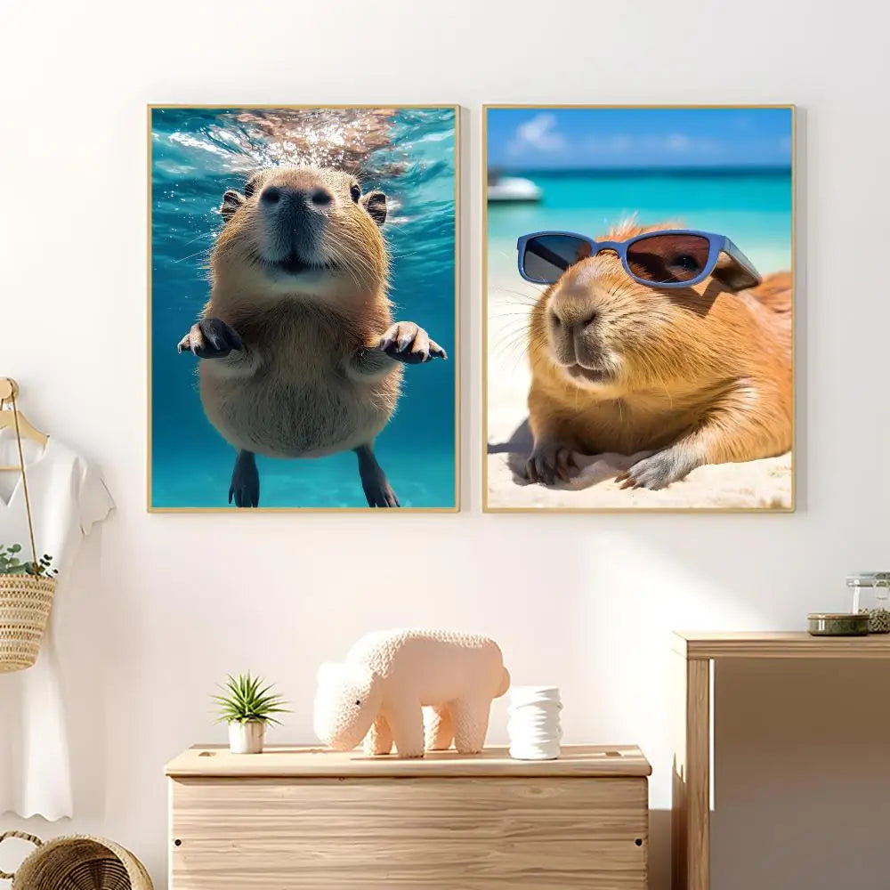 Capybara Waterproof PVC Poster Stickers – Wall Décor & Gift Wall Decor Stickers Axl