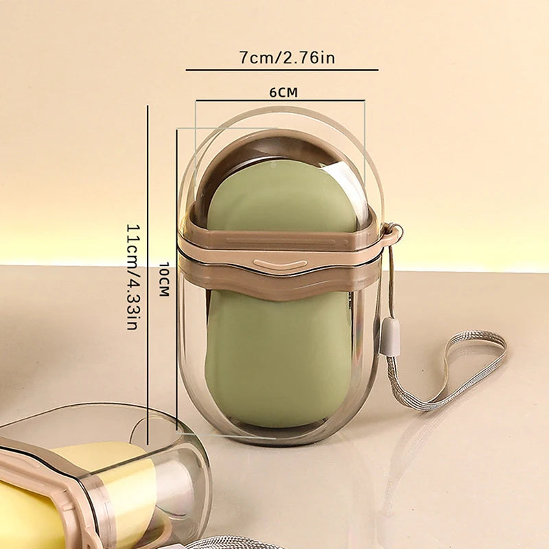 Portable Soap Box with Lid & Drain – Travel Soap Case Travel Soap Dish Axl clear
