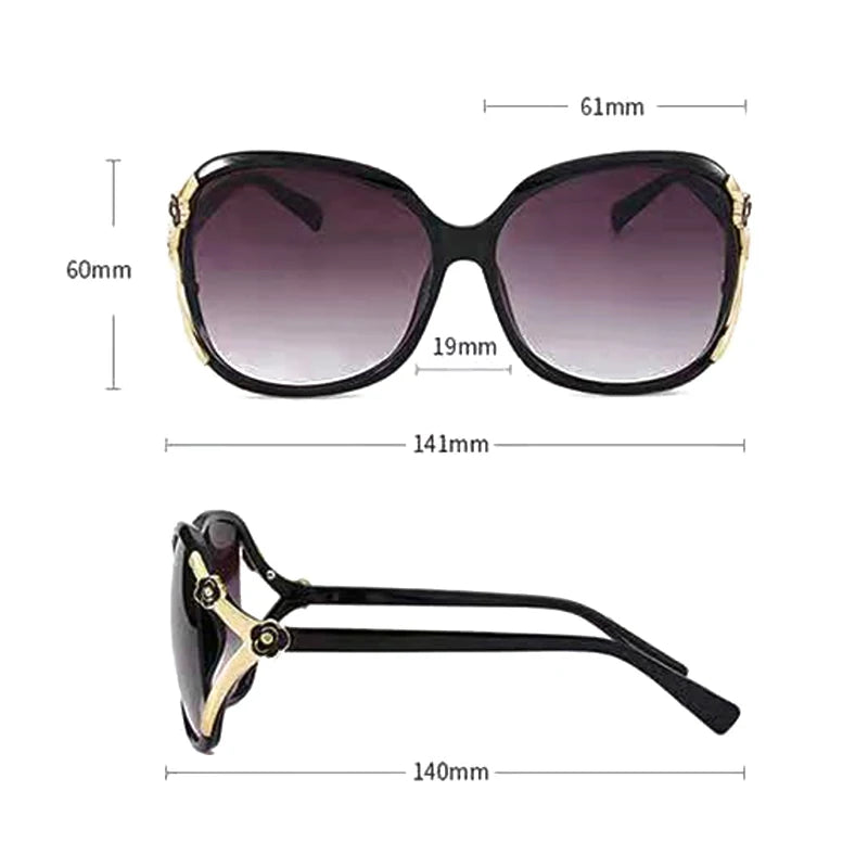 Women's Large Frame Camellia Fashion Sunglasses | Anti-Glare Fashion Sunglasses Axl