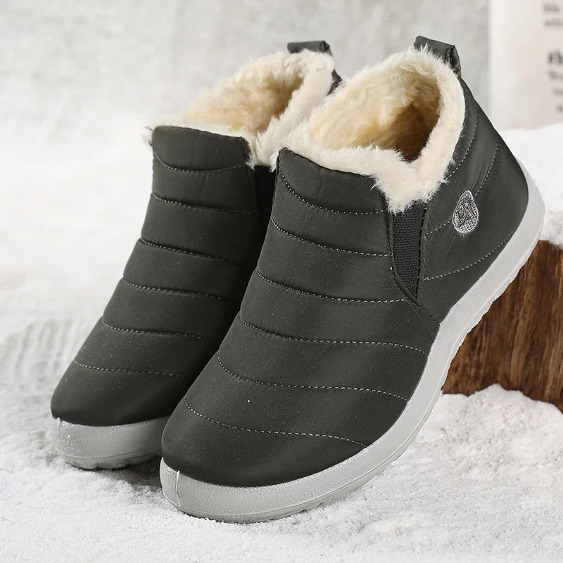 HAJINK Men's Fur-Lined Winter Ankle Boots – Slip-On Snow Boots Men's Winter Boots Axl