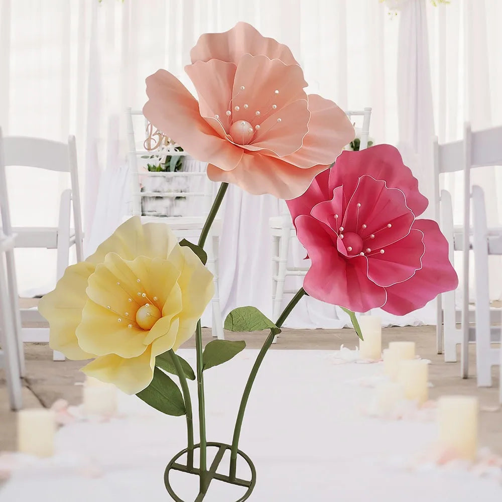 40cm Giant Artificial Poppy Flower – Wedding & Party Décor Artificial Flower Décor Axl