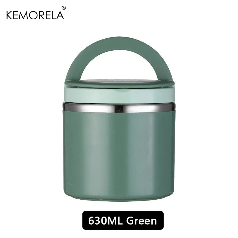 KEMORELA Insulated Food Jar 630ml/1000ml – Stainless Thermos Insulated Food Jar Axl Green-630ml