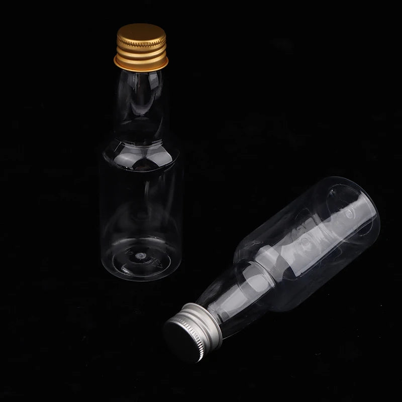 10-Pack 50ml Mini Clear PET Refillable Bottles Leak-Proof Lids Mini Refillable Bottles Axl