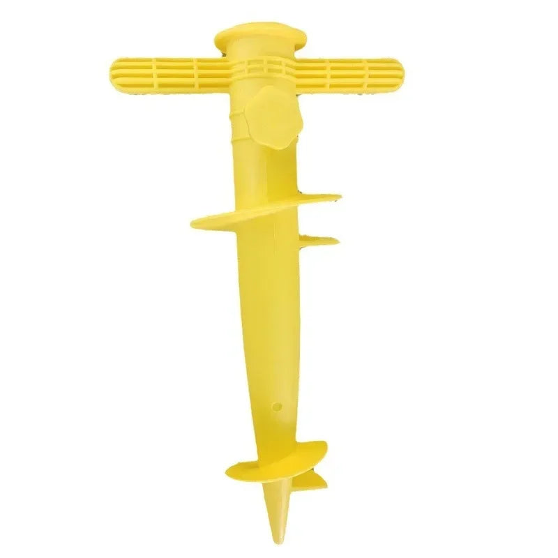 Spiral Beach Umbrella Anchor Base – Adjustable Sand Spike Umbrella Anchor Base Axl Yellow