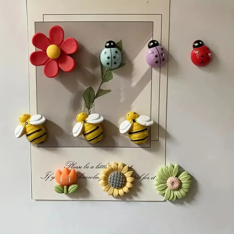 10-Piece Plant Cartoon Fridge Magnets – Strong Hold Home Decor Refrigerator Magnets Axl