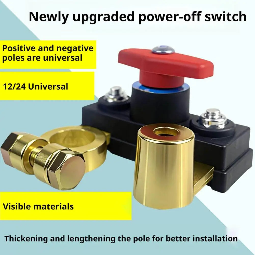 Car Battery Disconnect Switch 12V/24V – Universal Cutoff Isolator Battery Disconnect Switch Axl