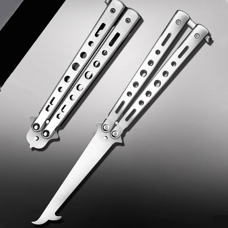 YRIDEFE Foldable Butterfly Practice Knife – Tire & Rock Tool Folding Practice Knife Axl
