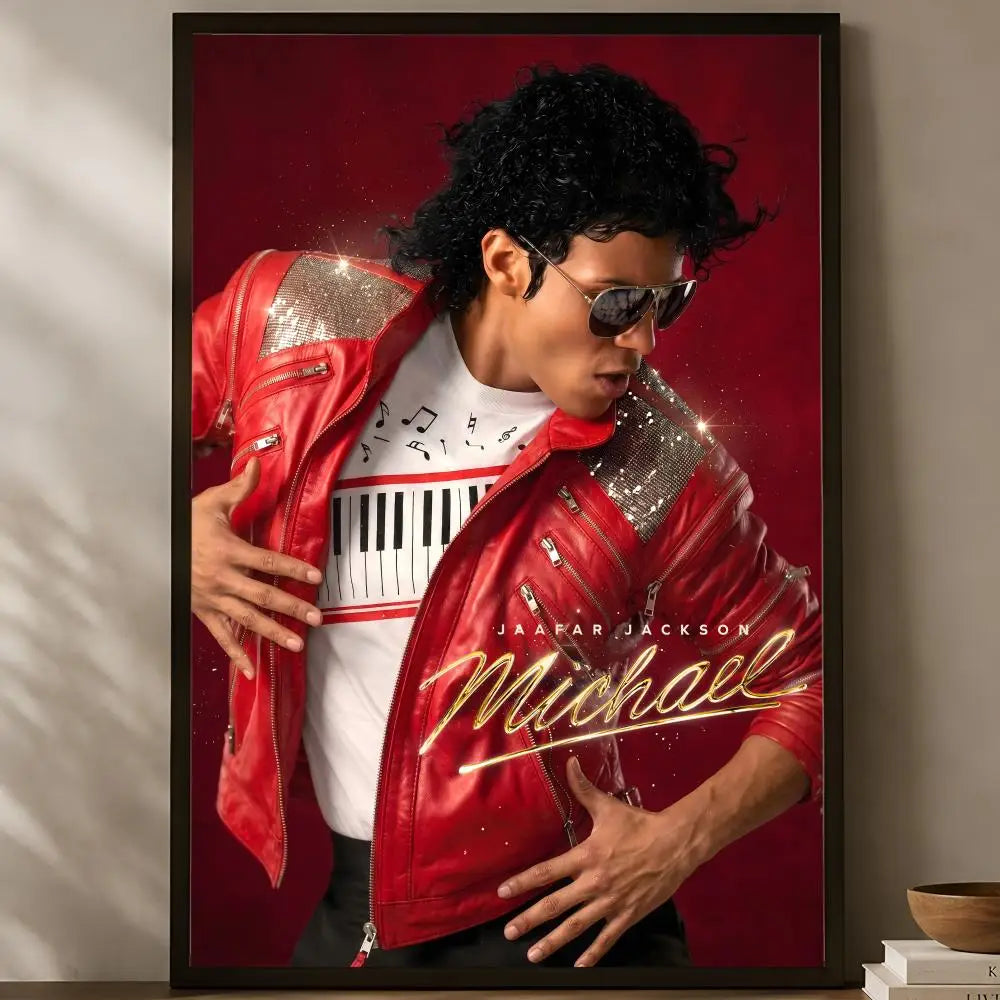 Michael Jackson HD PVC Wall Poster – Self-Stick & Waterproof Wall Art Poster Axl White23 50X70cmNoframe