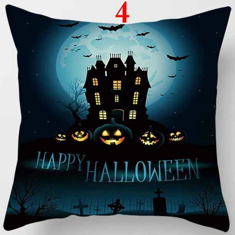 Halloween Cushion Cover 45x45cm – Pumpkin & Skull Pillow Case Decorative Pillow Cover Axl 4