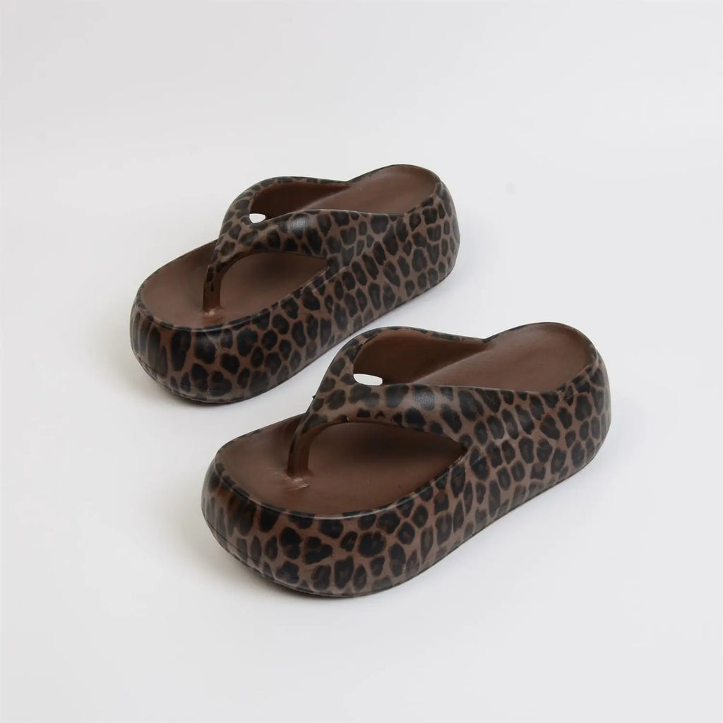 Women's Leopard Platform Slides – Chunky Sole Slippers | Lorilury Platform Slide Slippers Axl Leopard 39-40