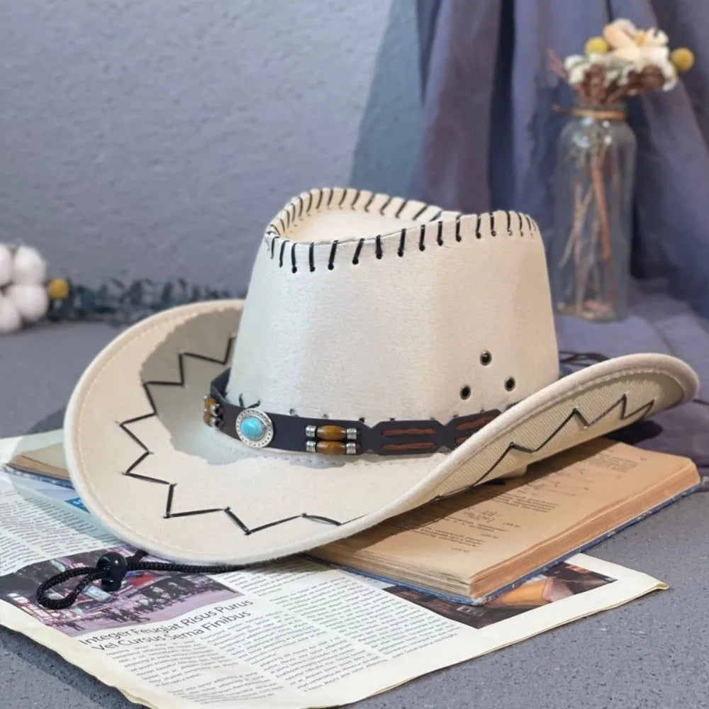 Vintage Wide Brim Western Cowboy Fedora Hat | Sun Protection Western Fedora Hat Axl