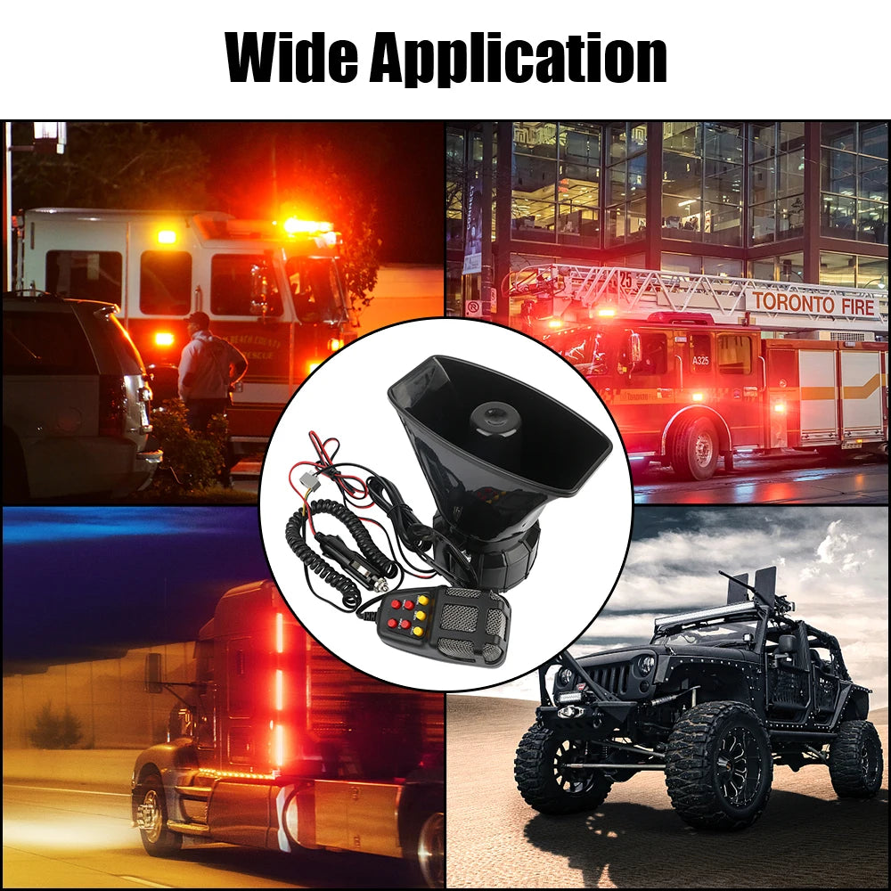 7-Sound 12V 100W 120dB Car Siren Horn & PA Speaker System Car Siren Horn Axl