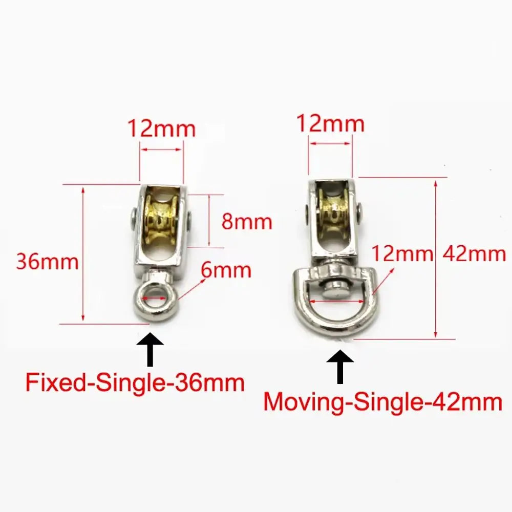 Zinc Alloy Moving Pulley Single & Double Sheave 43/58/86mm Metal Sheave Pulley Axl
