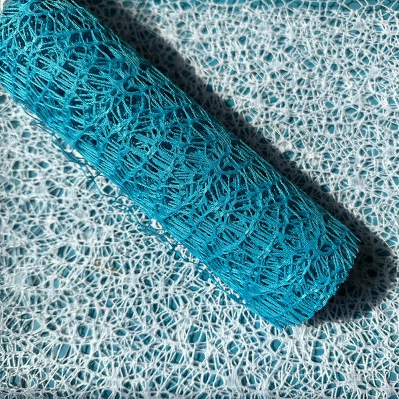 Floral Mesh Wrapping Paper Roll – Hollow Net Bouquet Wrap Bouquet Wrapping Paper Axl Lake blue