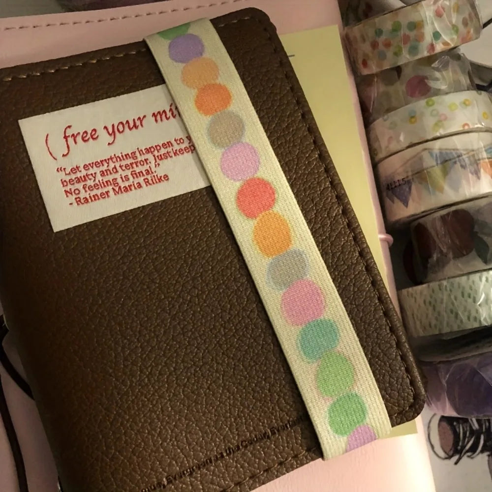 Elastic Notebook Straps for A7 M5 Planner & Scrapbook | Kawaii Planner Notebook Strap Axl Rainbow Candy