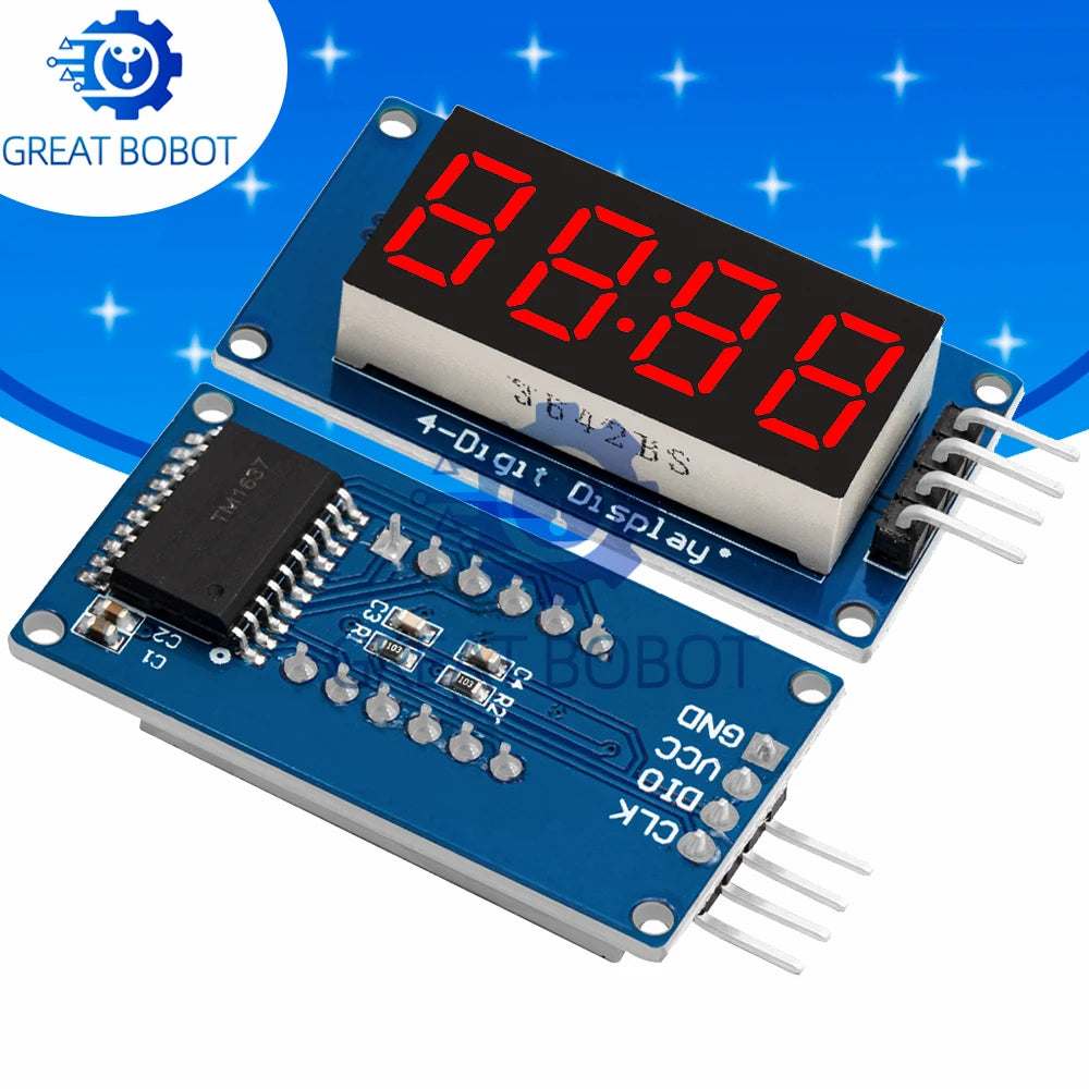 TM1637 4-Digit 7-Segment LED Display Module for Arduino LED Display Module Axl Default Title