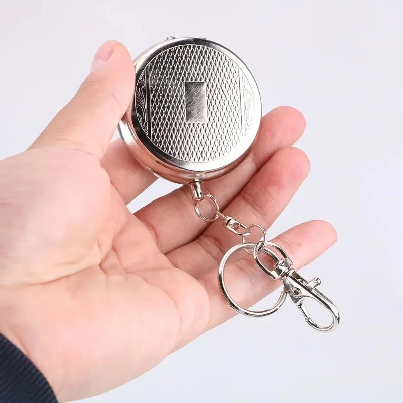 Mini Stainless Steel Pocket Ashtray with Keychain | Car Travel Pocket Ashtray Axl
