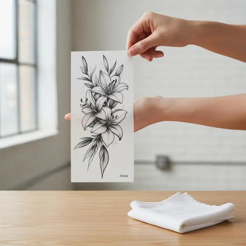 Flower Temporary Tattoo Sticker – Waterproof, Lasts 15 Days Temporary Tattoo Sticker Axl